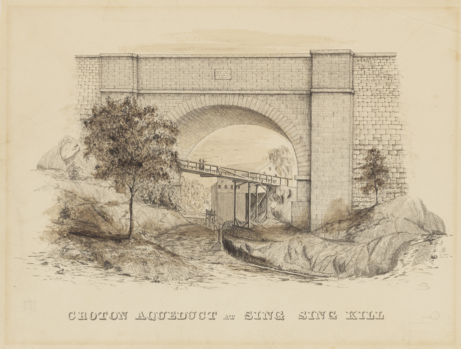 Tour FB (Fayette Bartholomew). Aqueduc de Croton à Sing Sing Kill. Californie. 1842. Musée de la ville de New York. 2002.35.10