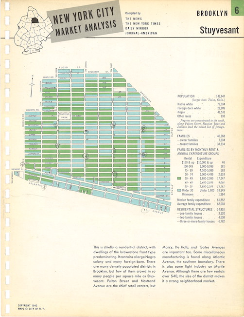 Mapa de Bed-Stuy na década de 1940.