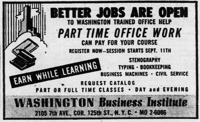 Anúncio de meados do século para empregos de escritório "Empregos melhores estão abertos"