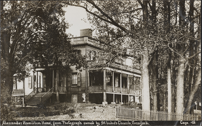 纽约亚历山大·汉密尔顿故居。 ca. 1889年