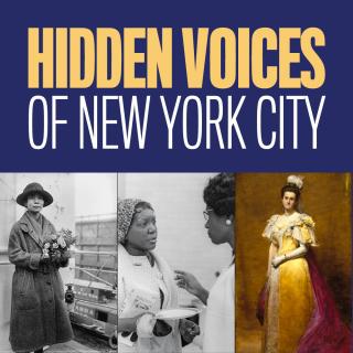 グラフィックには「ニューヨーク市の隠された声」と書かれており、3人の女性の写真が添えられている。