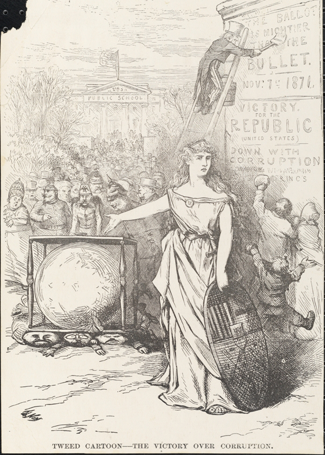 토마스 나 스트 (1840-1902). 부패와의 승리. 1871. 뉴욕시 박물관. x2011.5.528