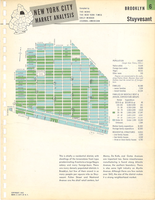 Mapa de Bed-Stuy en la década de 1940.