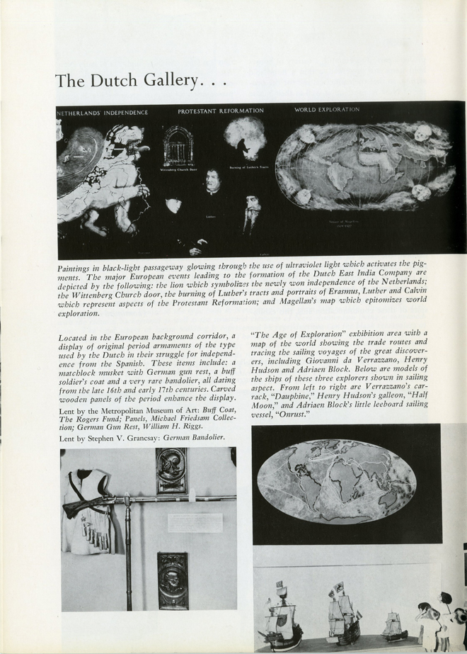 Extrait du «Rapport annuel du Musée de la ville de New York et du Musée marin de la ville de New York 1965-1966». Musée de la ville de New York