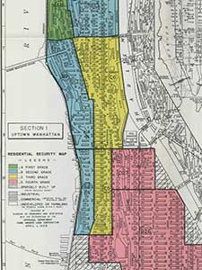 Mapa de segurança residencial para a seção I, Uptown Manhattan