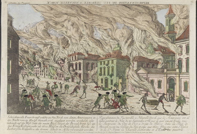 Franz Xaver Habermann (1721-1796). Représentation a Feu Terrible a Nouvelle Yorck. Californie. 1776. Musée de la ville de New York. 29.100.2086