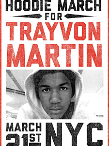 Marcha con capucha de 1,000,000 para Trayvon Martin Póster