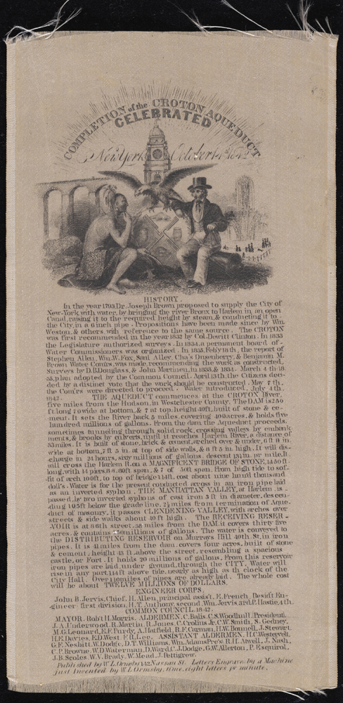Conclusão do aqueduto de Croton comemorado. 1842. Museu da cidade de Nova York. 38.117