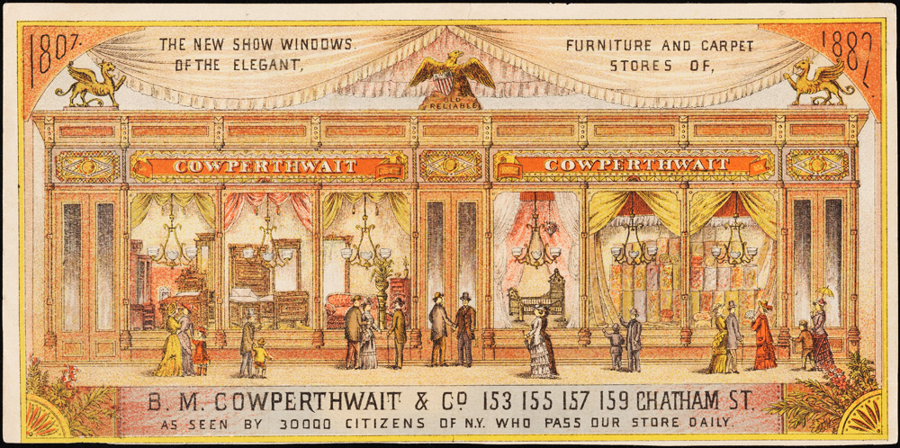 Tarjeta comercial BM Cowperthwait & Co., 1882