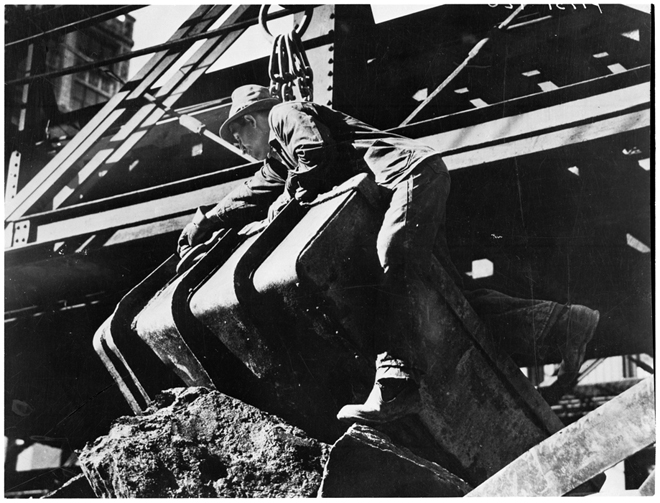 アンドリュー・ハーマン。 連邦芸術プロジェクト。 6番街の地下鉄建設、26番街。 約 1937.ニューヨーク市立博物館。 43.131.13.14。