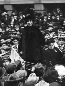 British Suffragist Leader Emmeline Pankhurst On Wall Street