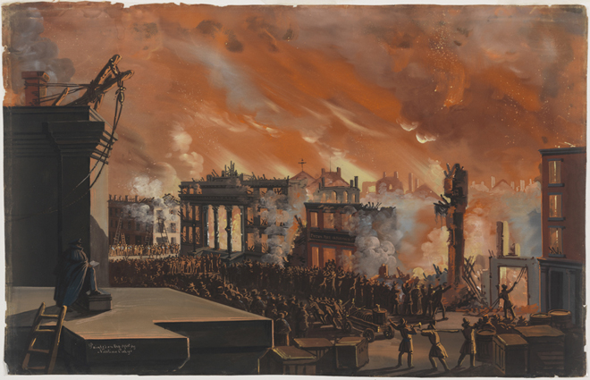 Nicolino Calyo (1799-1884). Incendie de la Bourse des marchands, New York, 16 et 17 décembre 1835. 1835. Musée de la ville de New York. 52.100.7