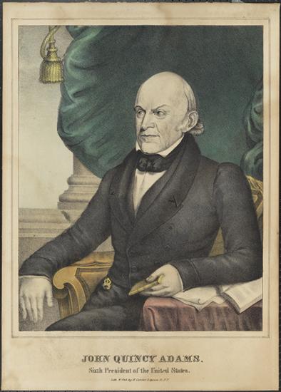 Una fotografía del museo por N. Currier de John Quincy Adams en 1837.