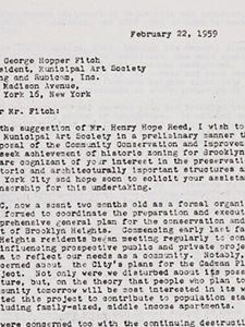 Carta de Otis Pearsall para George Hopper Fitch