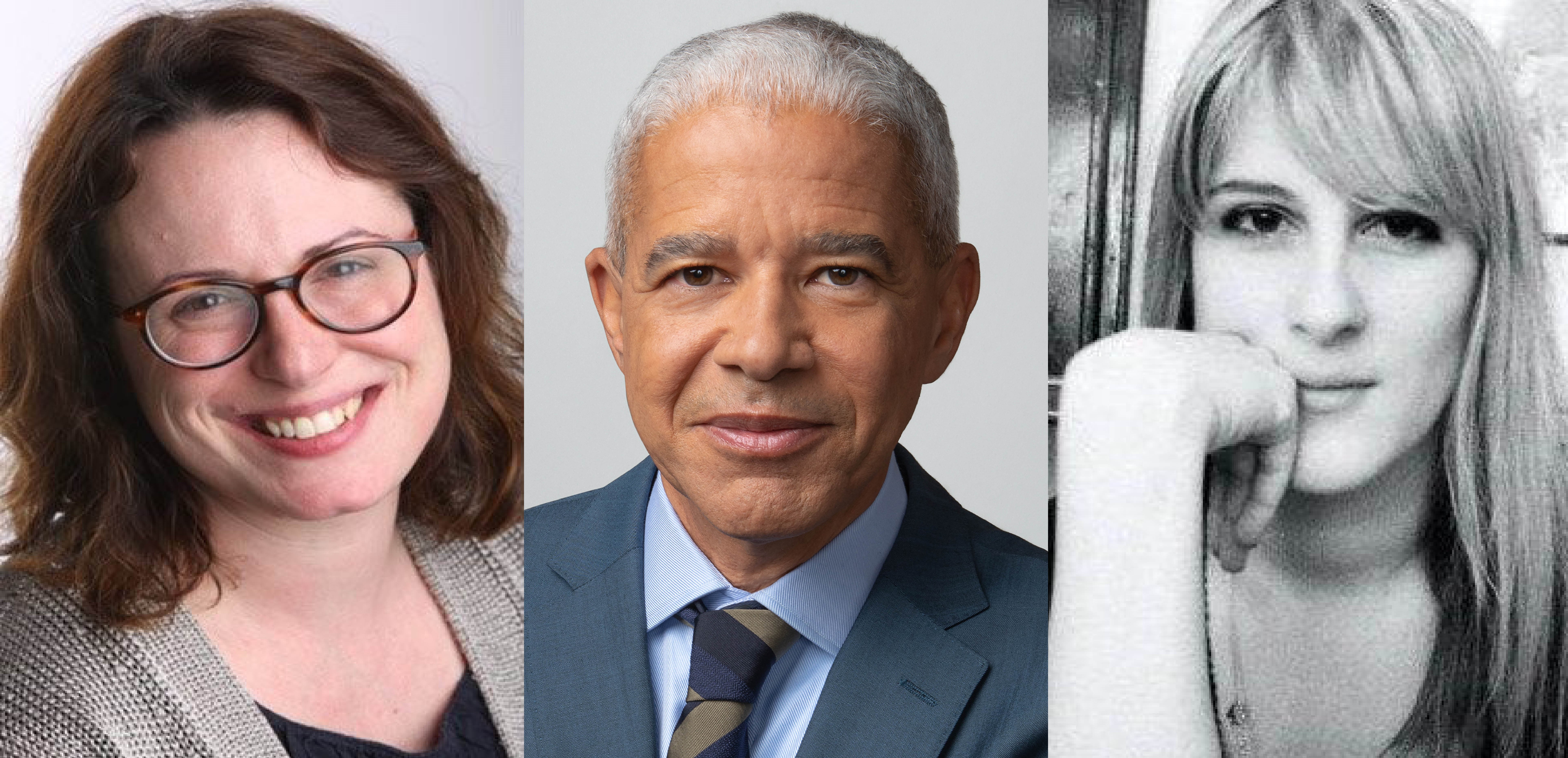 3 portraits de gauche à droite : Maggie Haberman, Marc Lacey, Sarah Maslin Nir