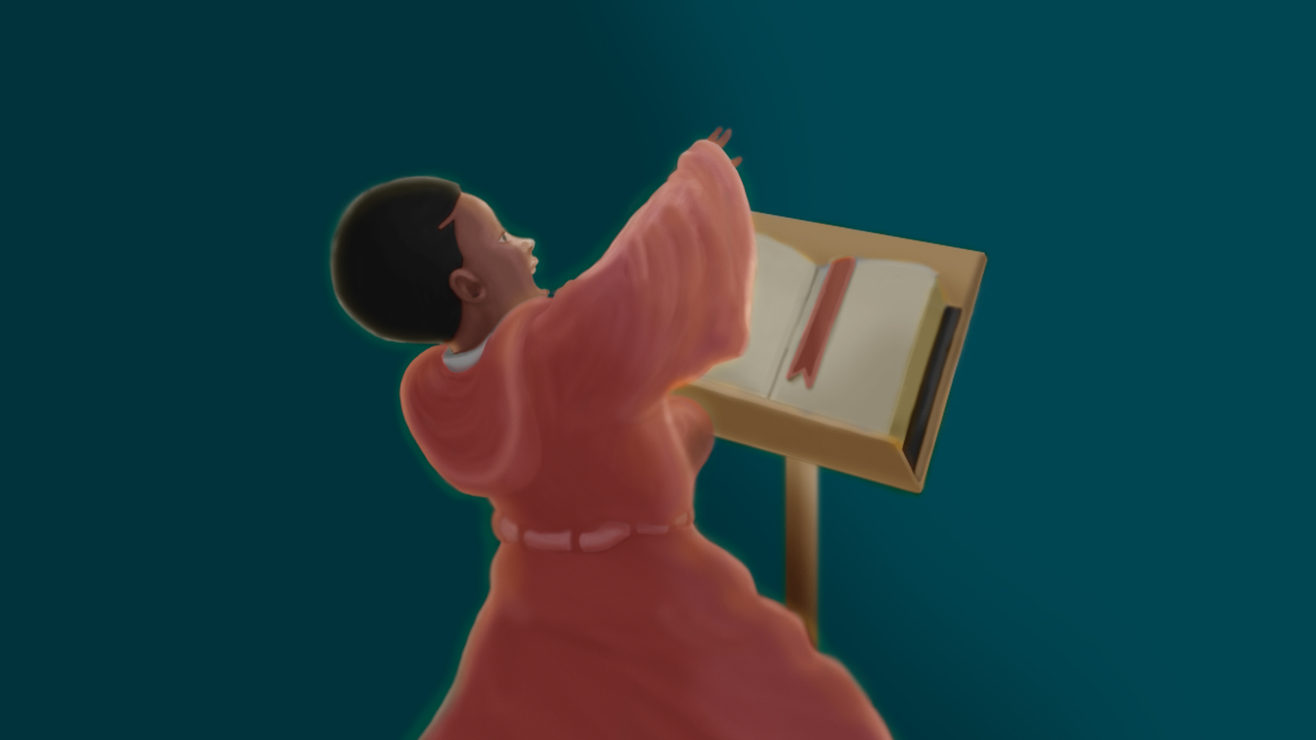 Una ilustración del reverendo Al Sharpton cuando era niño por Nick Gregg