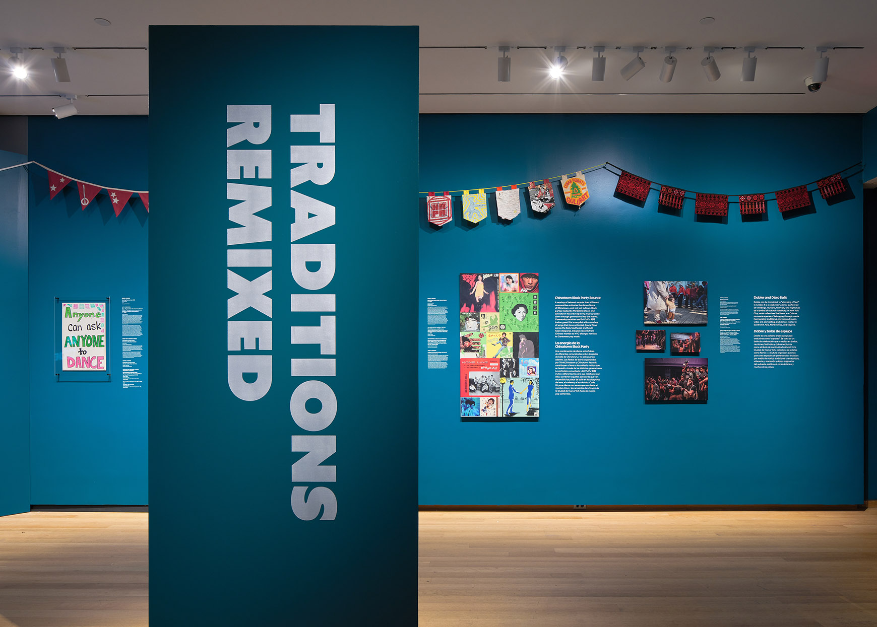 Installation of Urban Stomp with a sign reading Traditions Remixed