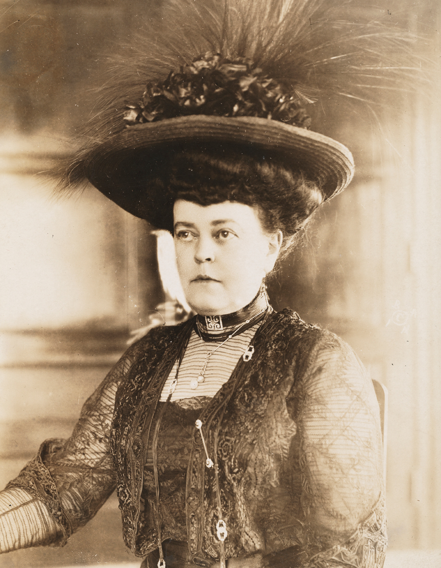 A photo of Alva Belmont who is a philanthropist, socialite, suffragist, and founder of the Political Equality Association in New York. 