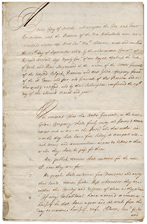 A digital image of a tannish-brown document with written script in faded English with Steenwijk's name written.