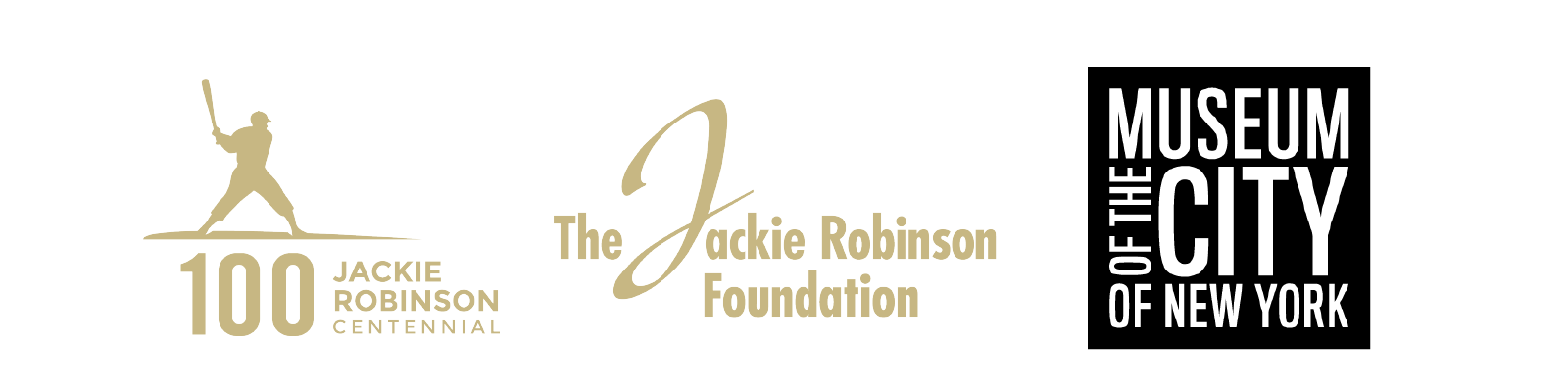 Logotipo do Centenário Jackie Robinson, Logotipo da Fundação Jackie Robinson, Logotipo do Museu da Cidade de Nova York