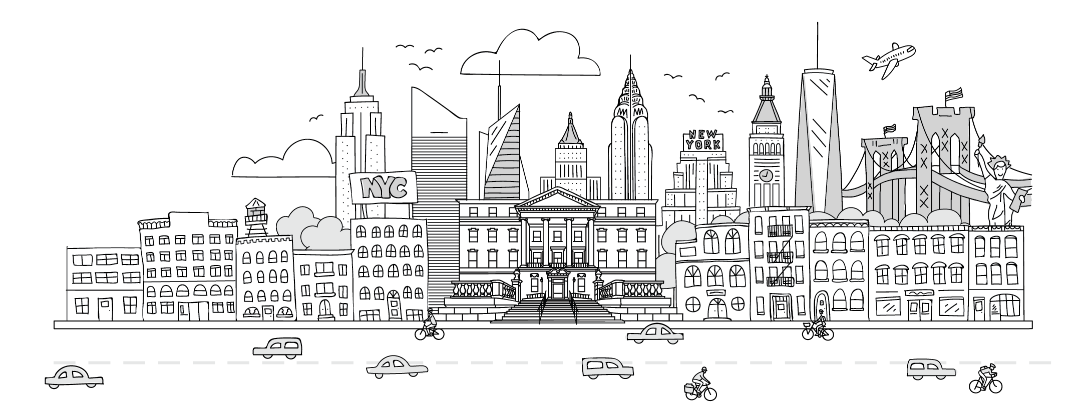 ilustração do horizonte de NYC