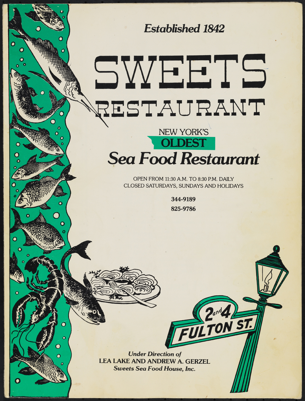 Sweets Restaurant. 1975-1992. Museum of the City of New York. 97.146.343