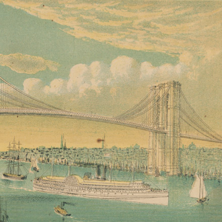 Currier & Ives. The Great East River Suspension Bridge, 1881. 