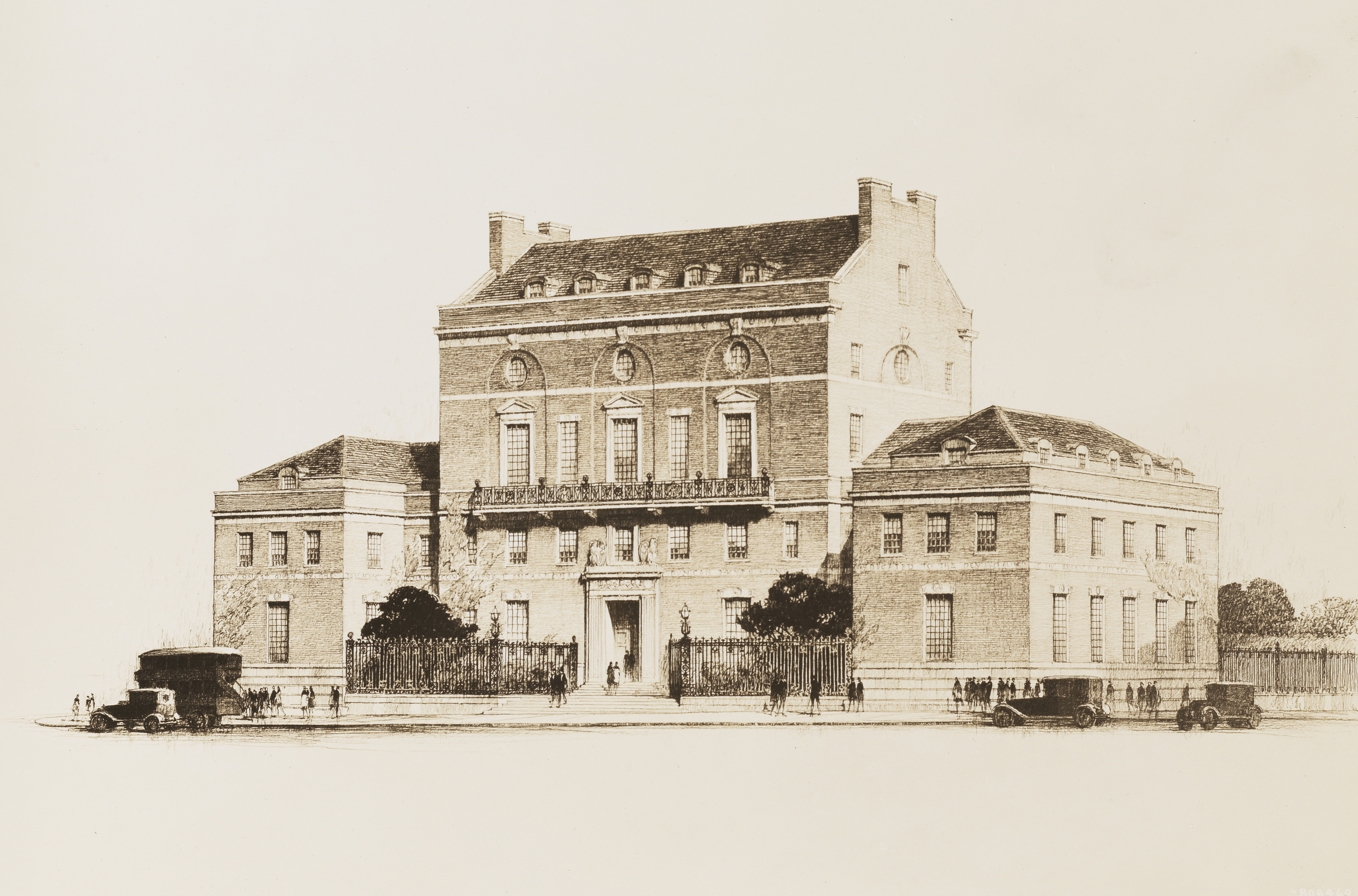 Artist rendering by the Wurts Brothers for the Museum of the City of New York from 1928.