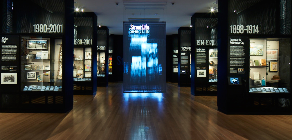纽约市博物馆的世界城市画廊的视图。