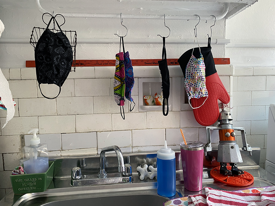  Masks Drying Over My Kitchen Sink