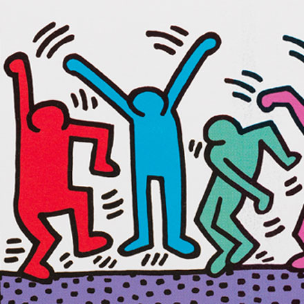 Flyer annonçant un «AIDS Dance-A-thon» en novembre 1991. L'affiche est de couleur vive et comprend un formulaire d'inscription