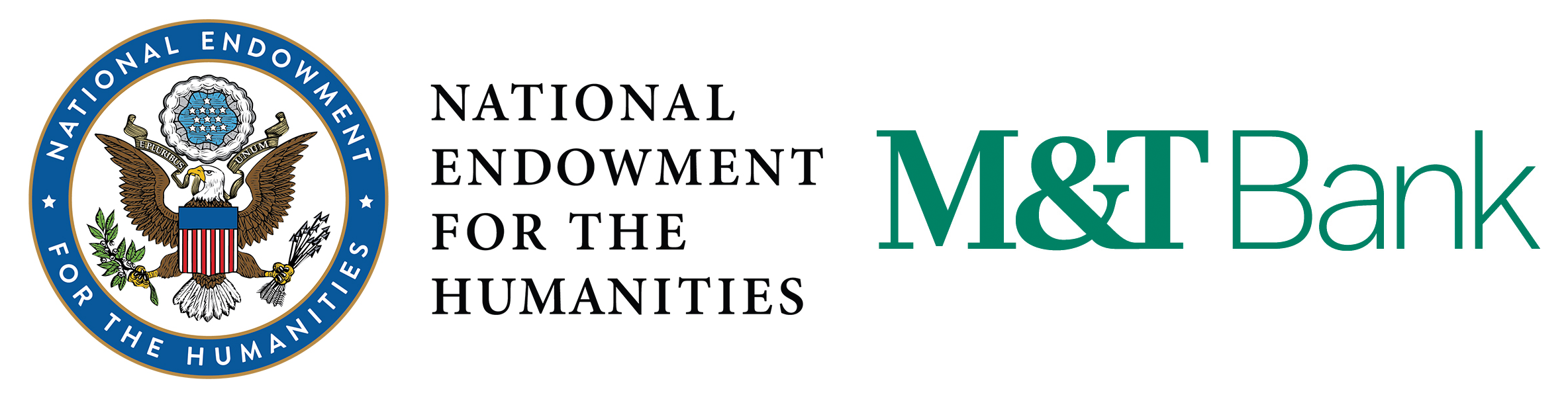 Logos for the National Endowment for the Humanities and M&T Bank