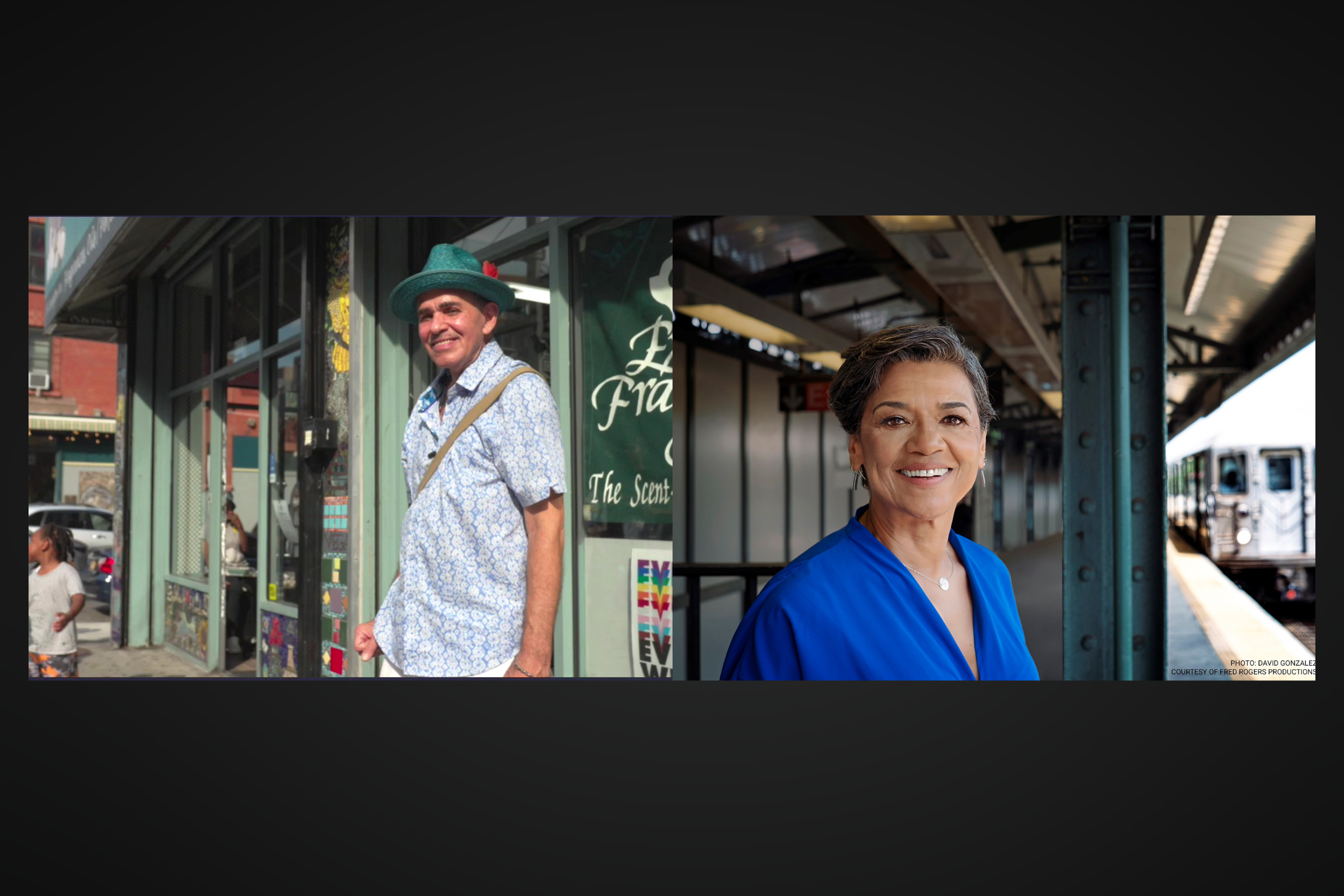 Collage de photos de Manny Vega (à gauche) et Sonia Manzano (à droite) :