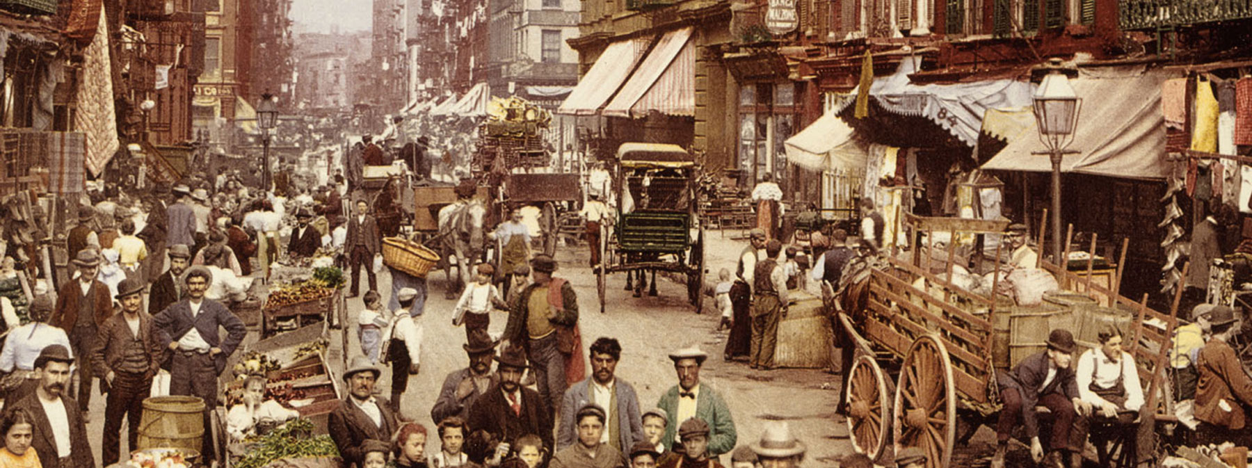 Mulberry St c.1900的艺术家渲染