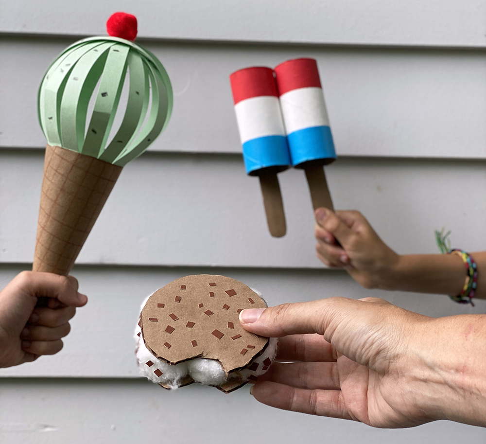 frozen desserts using upcycled materials and paper