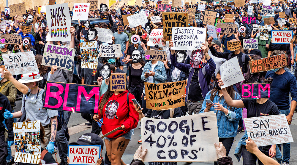 Activists at Black Lives Matter protest