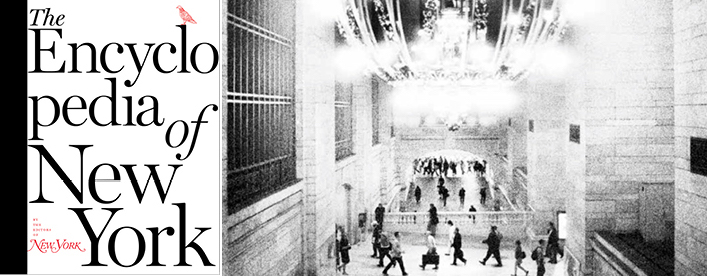 Capa do livro The Encyclopedia of New York, foto do Grand Central Terminal