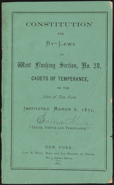 Cadets Of Temperance Constitution And By-laws