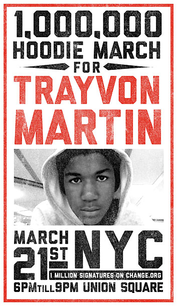 1,000,000 XNUMX XNUMX de mars à capuche pour Trayvon Martin Poster