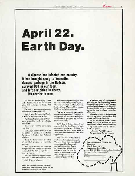 Anuncio, “22 de abril. Día de la Tierra”.