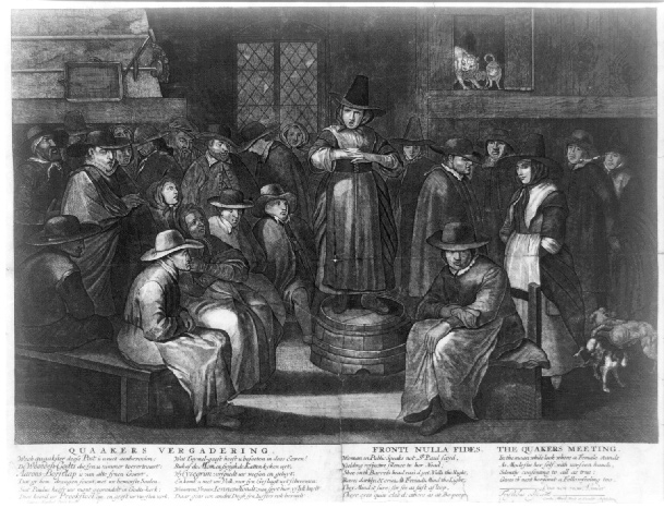 Quaakers Vergadering.fronti Nulla Fides (the Quakers Meeting)