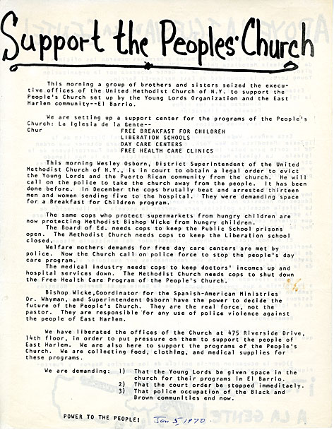 Flyer, “Support The Peoples’ Church”