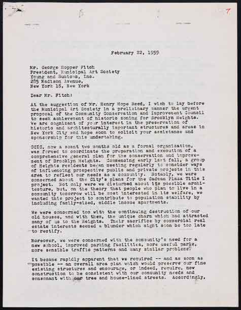 Carta de Otis Pearsall a George Hopper Fitch