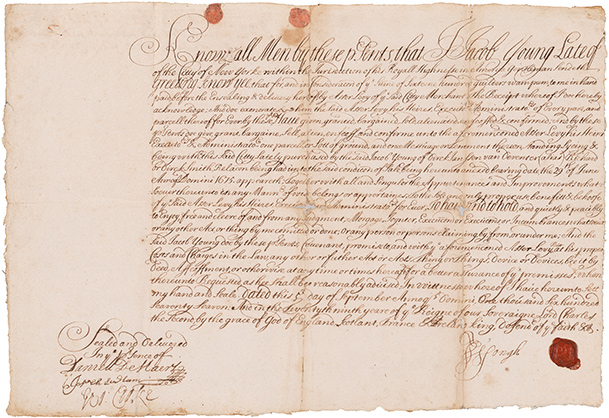 Deed By Which Asser Levy Purchased Property From Jacob Young