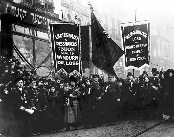 Members Of Local 25 And United Hebrew Trades With Banners March In The Streets After The Triangle Fire