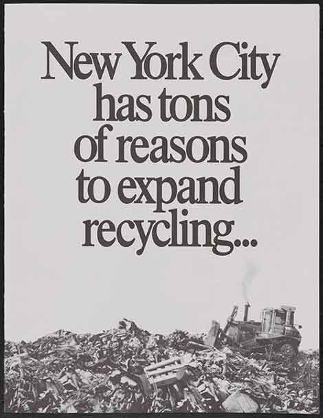 Folleto, “La ciudad de Nueva York tiene toneladas de razones para expandir el reciclaje”