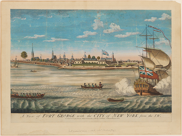 Una vista de Fort George con la ciudad de Nueva York desde el suroeste