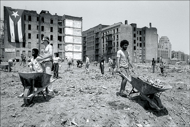 Charlotte Street Cleanup Wheel Barrows