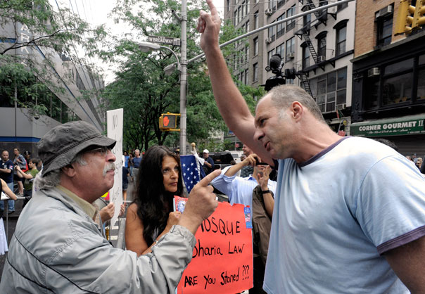 Two Men Debate The Proposed Islamic Community Center In Downtown Manhattan