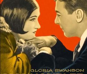 Manhandled movie poster - Yellow and Red Background with couple holding hands, text reads Gloria Swanson Manhandled